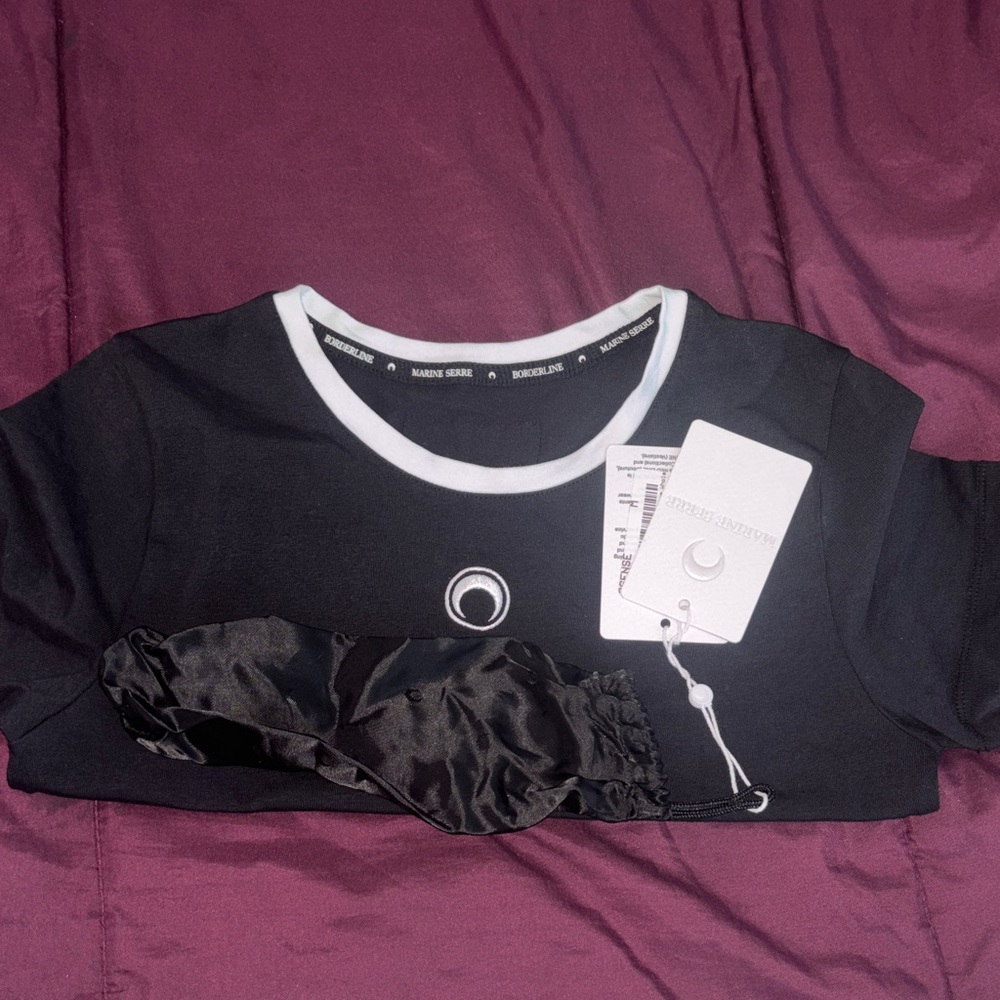 Marine Serre Black Top with White Accents